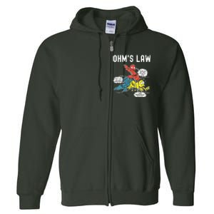 Ohms Law Funny Electricity Explained Electrical Engineer Full Zip Hoodie