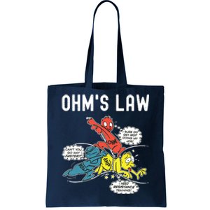 Ohms Law Funny Electricity Explained Electrical Engineer Tote Bag