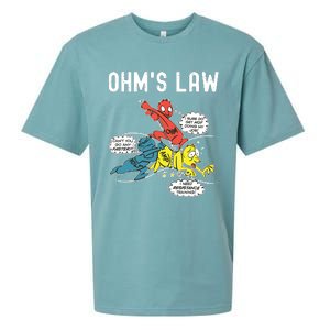 Ohms Law Funny Electricity Explained Electrical Engineer Sueded Cloud Jersey T-Shirt