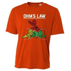 Ohms Law Funny Electrical Electronics Engineer Funny T Cooling Performance Crew T-Shirt