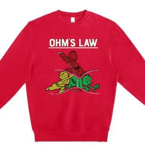 Ohms Law Funny Electrical Electronics Engineer Funny T Premium Crewneck Sweatshirt