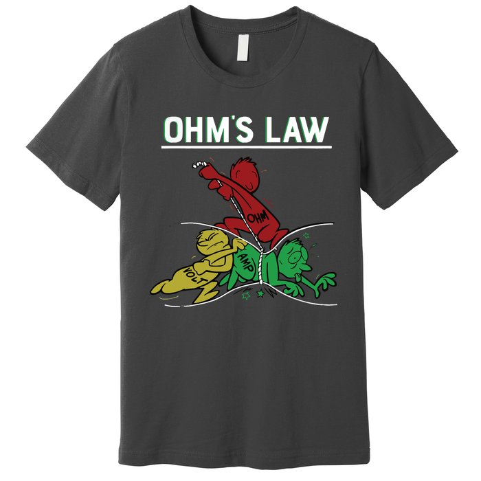 Ohms Law Funny Electrical Electronics Engineer Funny T Premium T-Shirt