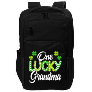 One Lucky Grandma Shamrock Irish Grandma St PatrickS Day Impact Tech Backpack