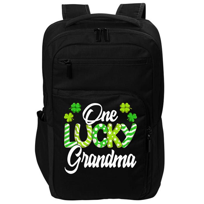 One Lucky Grandma Shamrock Irish Grandma St PatrickS Day Impact Tech Backpack