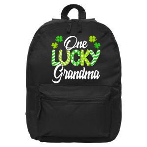 One Lucky Grandma Shamrock Irish Grandma St PatrickS Day 16 in Basic Backpack