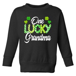 One Lucky Grandma Shamrock Irish Grandma St PatrickS Day Toddler Sweatshirt