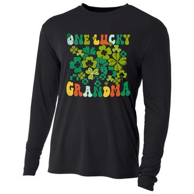 One Lucky Grandma Happy St Patrick's Day Irish Family Gifts Cooling Performance Long Sleeve Crew