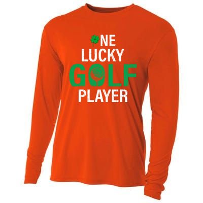 One Lucky Golf Player Funny Saint Patricks Day Graphic Gift Cooling Performance Long Sleeve Crew