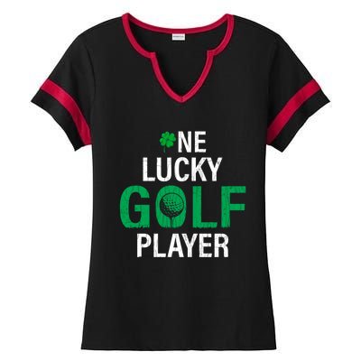 One Lucky Golf Player Funny Saint Patricks Day Graphic Gift Ladies Halftime Notch Neck Tee