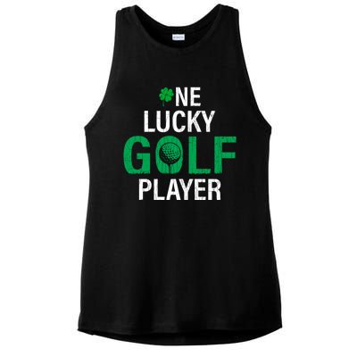 One Lucky Golf Player Funny Saint Patricks Day Graphic Gift Ladies PosiCharge Tri-Blend Wicking Tank