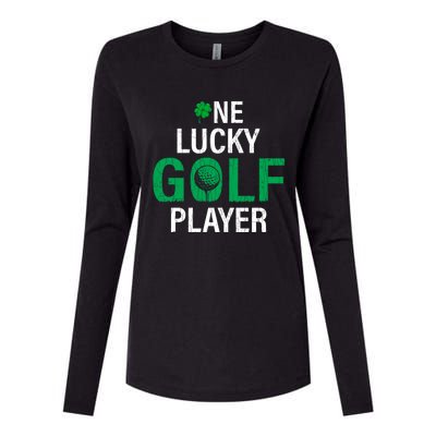 One Lucky Golf Player Funny Saint Patricks Day Graphic Gift Womens Cotton Relaxed Long Sleeve T-Shirt