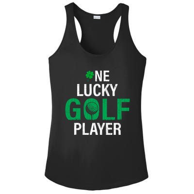 One Lucky Golf Player Funny Saint Patricks Day Graphic Gift Ladies PosiCharge Competitor Racerback Tank