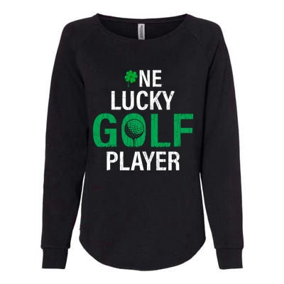 One Lucky Golf Player Funny Saint Patricks Day Graphic Gift Womens California Wash Sweatshirt