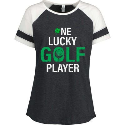 One Lucky Golf Player Funny Saint Patricks Day Graphic Gift Enza Ladies Jersey Colorblock Tee