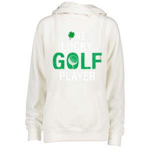 One Lucky Golf Player Funny Saint Patricks Day Graphic Gift Womens Funnel Neck Pullover Hood