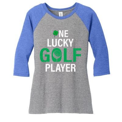 One Lucky Golf Player Funny Saint Patricks Day Graphic Gift Women's Tri-Blend 3/4-Sleeve Raglan Shirt