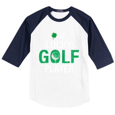 One Lucky Golf Player Funny Saint Patricks Day Graphic Gift Baseball Sleeve Shirt