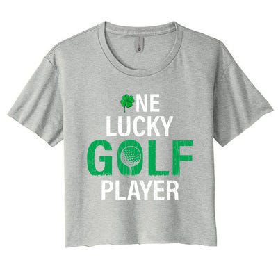 One Lucky Golf Player Funny Saint Patricks Day Graphic Gift Women's Crop Top Tee