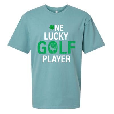 One Lucky Golf Player Funny Saint Patricks Day Graphic Gift Sueded Cloud Jersey T-Shirt