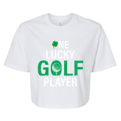 One Lucky Golf Player Funny Saint Patricks Day Graphic Gift Bella+Canvas Jersey Crop Tee