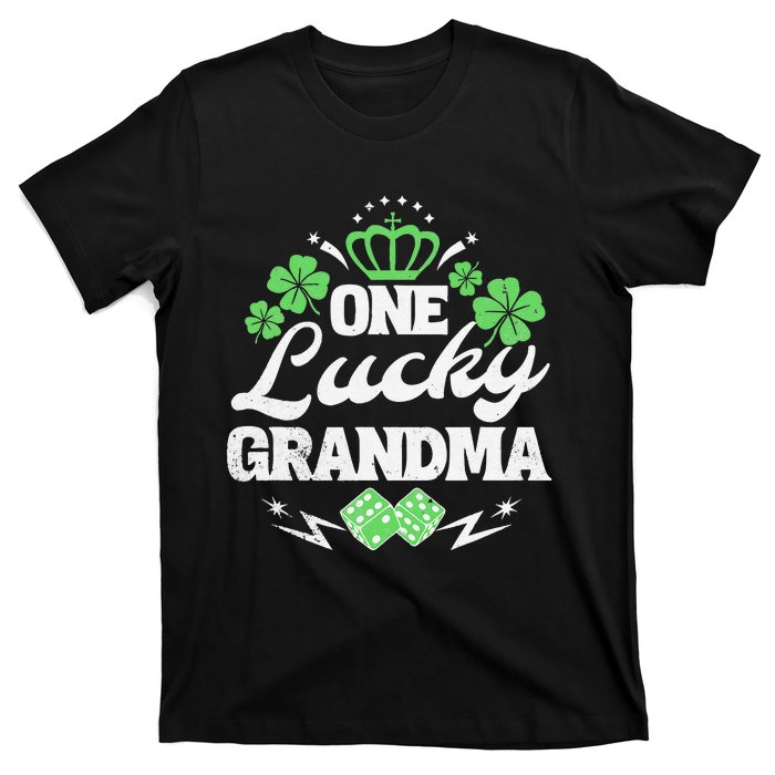 One Lucky Grandma St Patricks Day Gift Vintage 70s Dice T-Shirt