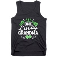 One Lucky Grandma St Patricks Day Gift Vintage 70s Dice Tank Top