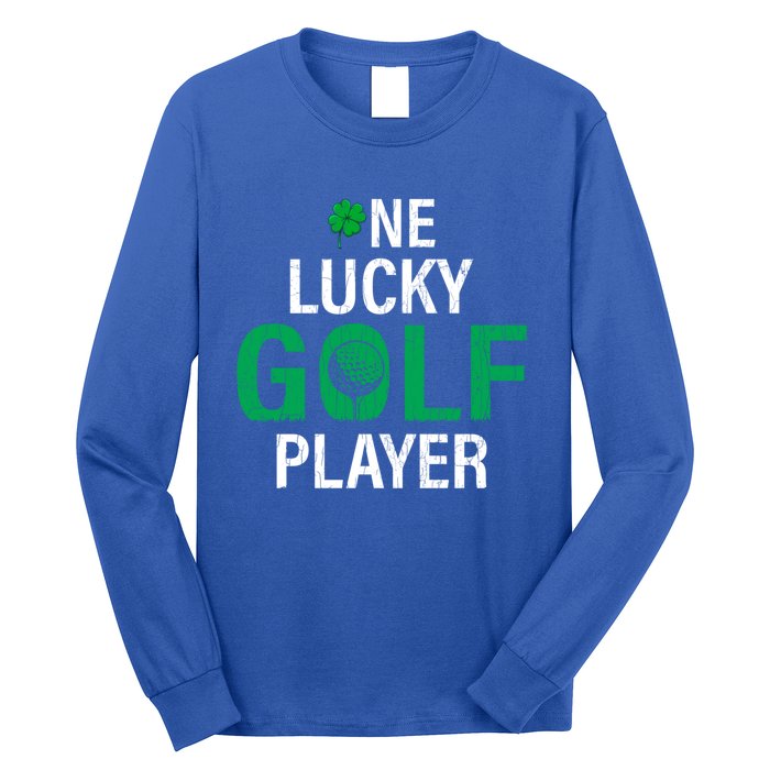 One Lucky Golf Player Funny Saint Patricks Day Graphic Great Gift Long Sleeve Shirt