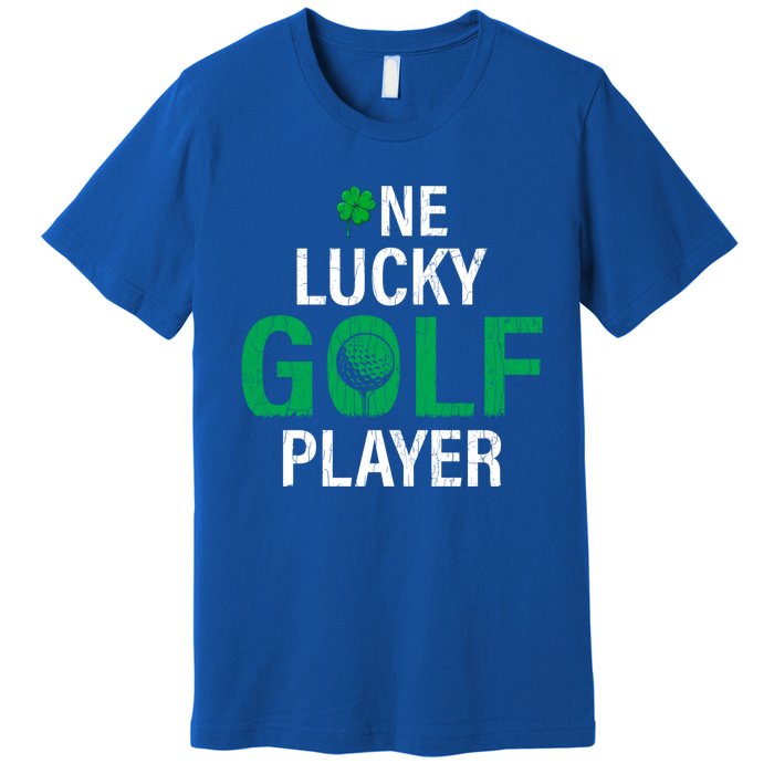 One Lucky Golf Player Funny Saint Patricks Day Graphic Great Gift Premium T-Shirt