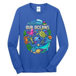 Ocean Lover Gift Sea Life Protect Our Ocean Gift Tall Long Sleeve T-Shirt