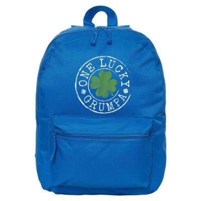 One Lucky Grumpa Grandpa Irish Shamrocks St Patricks Day 16 in Basic Backpack