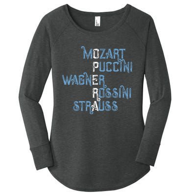 Opera Lover Gift Mozart Puccini Wagner Rossini Strauss Women's Perfect Tri Tunic Long Sleeve Shirt