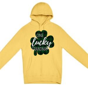 One Lucky Grandma Plaid Shamrock St Patricks Day Granny Premium Pullover Hoodie