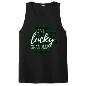 One Lucky Grandma Plaid Shamrock St Patricks Day Granny PosiCharge Competitor Tank