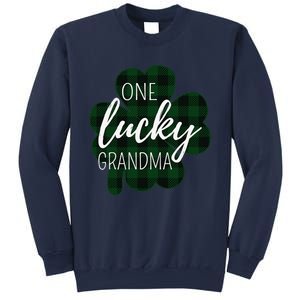 One Lucky Grandma Plaid Shamrock St Patricks Day Granny Sweatshirt