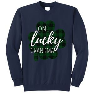 One Lucky Grandma Plaid Shamrock St Patricks Day Granny Tall Sweatshirt