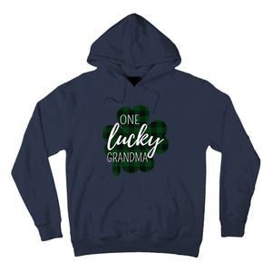 One Lucky Grandma Plaid Shamrock St Patricks Day Granny Tall Hoodie