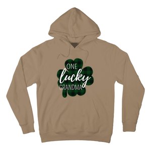 One Lucky Grandma Plaid Shamrock St Patricks Day Granny Hoodie