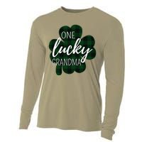 One Lucky Grandma Plaid Shamrock St Patricks Day Granny Cooling Performance Long Sleeve Crew