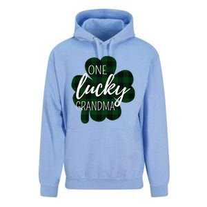 One Lucky Grandma Plaid Shamrock St Patricks Day Granny Unisex Surf Hoodie