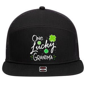 One Lucky Grandma St Patrick's Day 7 Panel Mesh Trucker Snapback Hat