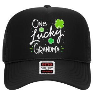 One Lucky Grandma St Patrick's Day High Crown Mesh Back Trucker Hat