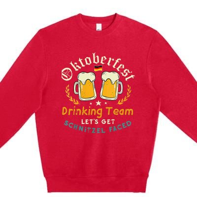 Oktoberfest Lets Get Schnitzel Funny German Beer Premium Crewneck Sweatshirt