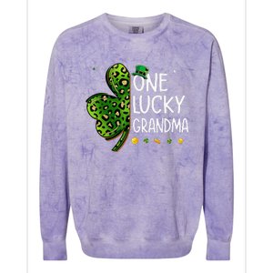 One Lucky Grandma Irish Shamrock St Patricks Day Fun Family Colorblast Crewneck Sweatshirt