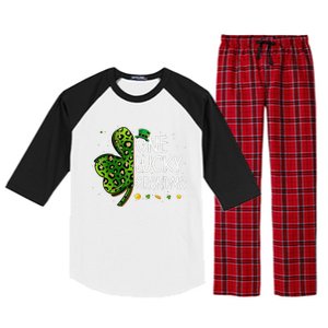 One Lucky Grandma Irish Shamrock St Patricks Day Fun Family Raglan Sleeve Pajama Set