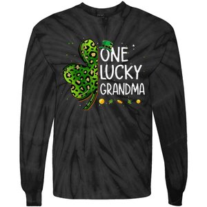 One Lucky Grandma Irish Shamrock St Patricks Day Fun Family Tie-Dye Long Sleeve Shirt