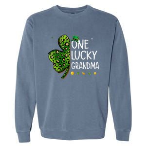 One Lucky Grandma Irish Shamrock St Patricks Day Fun Family Garment-Dyed Sweatshirt