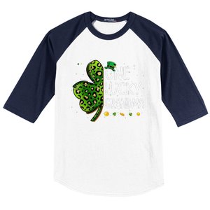 One Lucky Grandma Irish Shamrock St Patricks Day Fun Family Baseball Sleeve Shirt