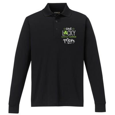 One Lucky Gypsy Vanner Horse Mom Irish Horseback Riding Gift Performance Long Sleeve Polo