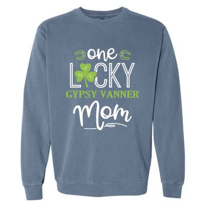 One Lucky Gypsy Vanner Horse Mom Irish Horseback Riding Gift Garment-Dyed Sweatshirt