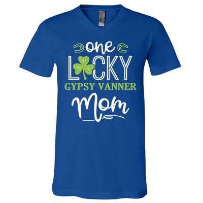 One Lucky Gypsy Vanner Horse Mom Irish Horseback Riding Gift V-Neck T-Shirt